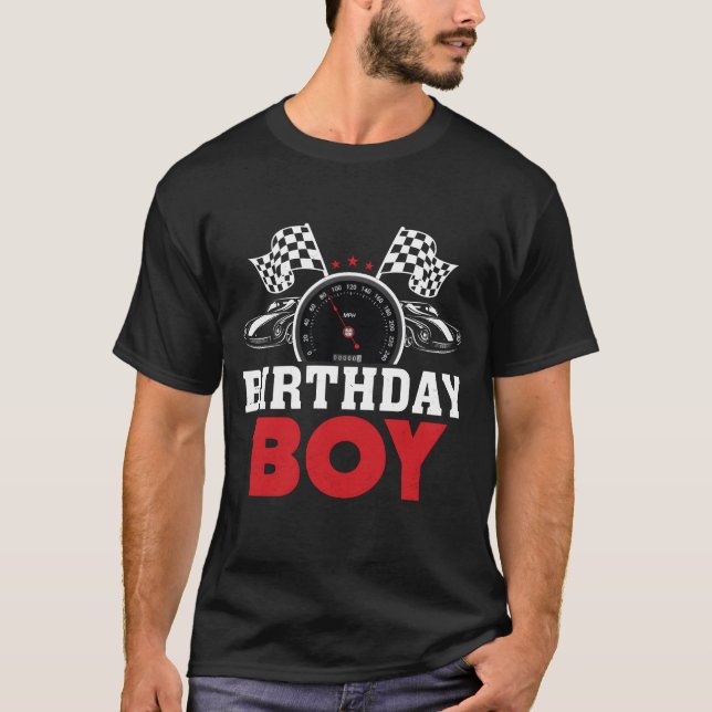 T-shirt Birthday Boy Race Car Racing Car Birthday Crew gir (Devant)