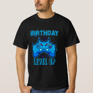 T-shirt Birthday Boy Time to Level Up Vidéo Jeu impression