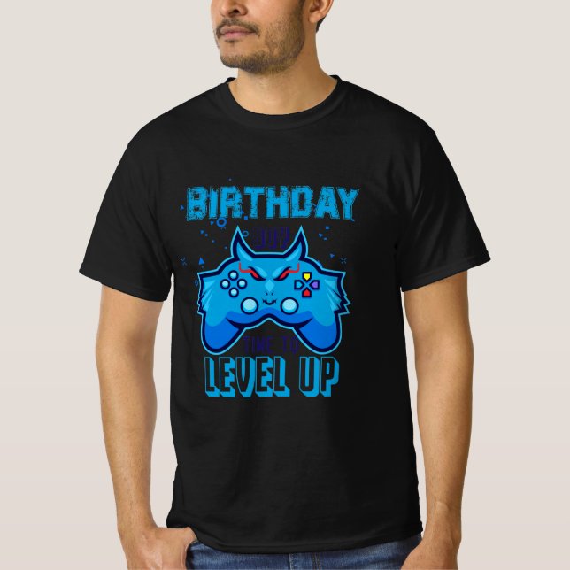 T-shirt Birthday Boy Time to Level Up Vidéo Jeu impression (Devant)