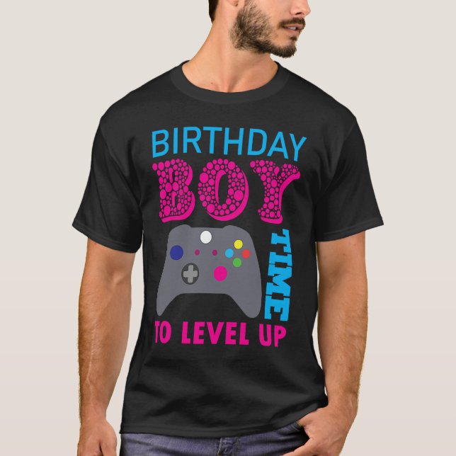 T-shirt Birthday Boy Video Game Birthday Party (Devant)