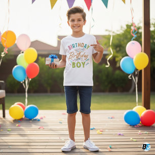 T-shirt Birthday Boy - White Minimal