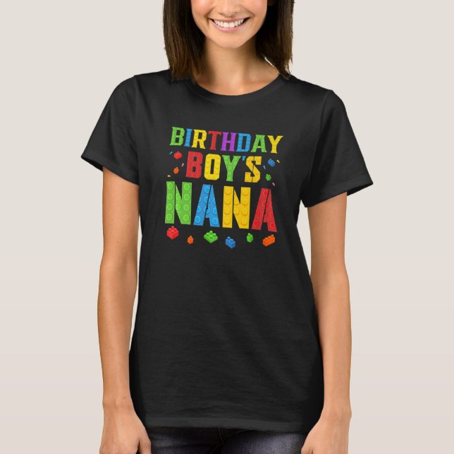 T-shirt Birthday Boy's Nana Blocks Master Builder Brick Bu (Devant)