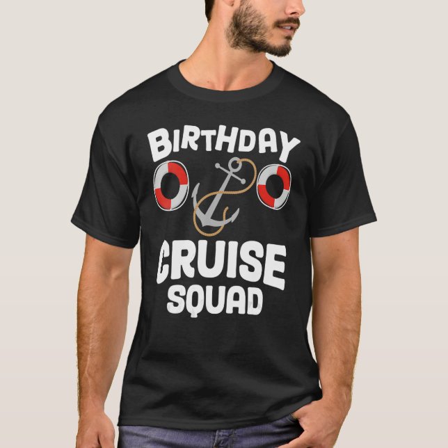 T-shirt Birthday Cruise Squad Festive My Birthday Ship Tri (Devant)