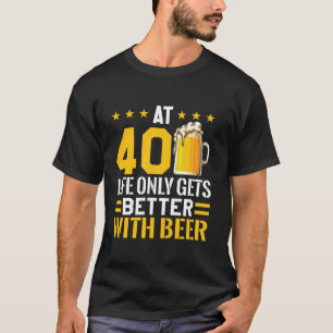 T-shirt Birthday Drink Bière 40th Birthday Crew Happy 40 Y
