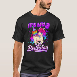 T-shirt Birthday Girl Pop It Unicorn Pour 3ème Anniversair