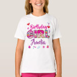 T-shirt Birthday Girl Sweet motifs personnalisés<br><div class="desc">Célébrez l'anniversaire avec ce t-shirt spécial,  design personnalisé</div>