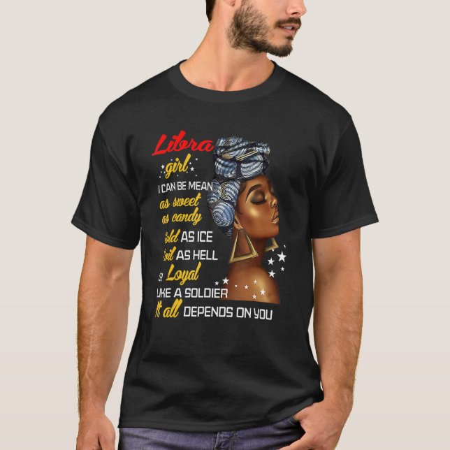 T-shirt Birthday Libra Girl Septembre Ou Octobre Femmes (Devant)