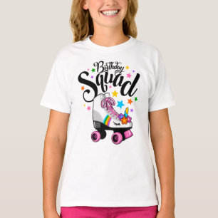 T-shirt Birthday squad, unicorn, roller skate