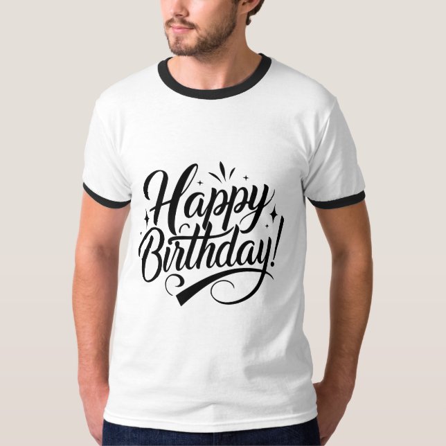 T-shirt Birthday Typography Sayings (Devant)
