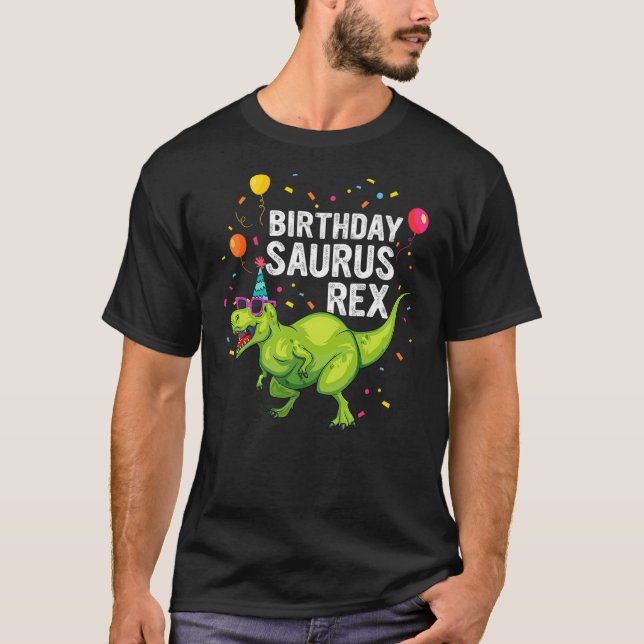 T-shirt Birthdaysaurus Boy Girl T Rex Dinosaur Family Matc (Devant)