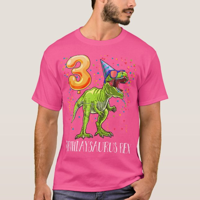 T-shirt Birthdaysaurus Rex 3E Anniversaire T Rex Dinosaur  (Devant)