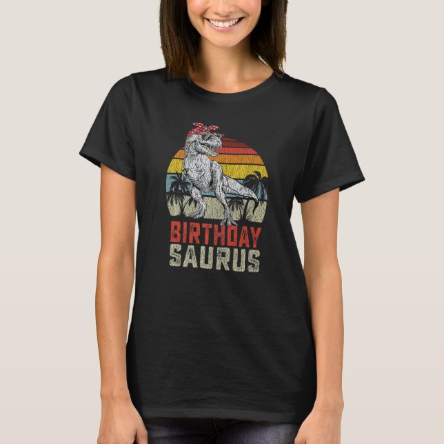 T-shirt Birthdaysaurus Rex Dinosaur Anniversaire Famille S (Devant)