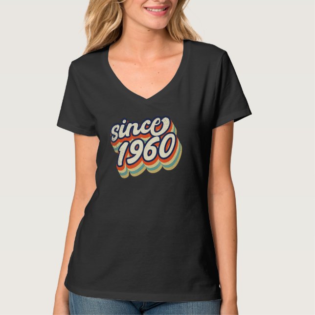 T-shirt Birthyear 1960 retro and vintage designed (Devant)