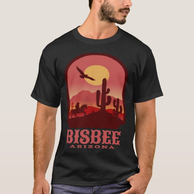 T-shirt Bisbee Arizona Cacti and Sunset (Devant)