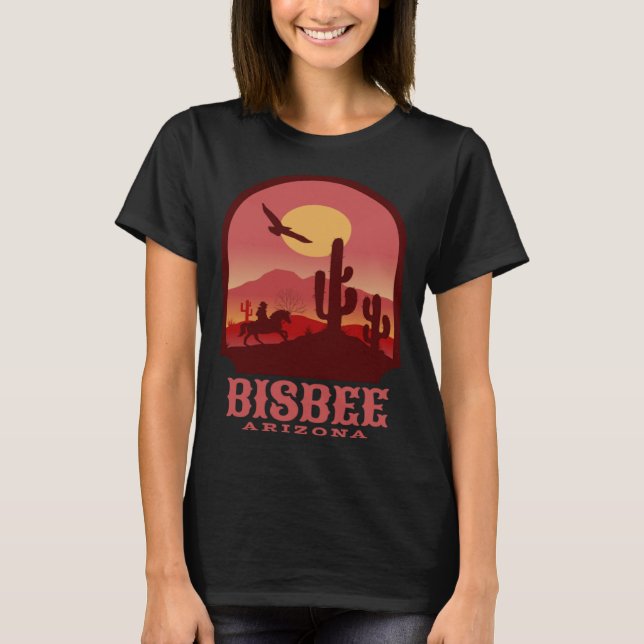 T-shirt Bisbee Arizona Cactus et Sunset (Devant)