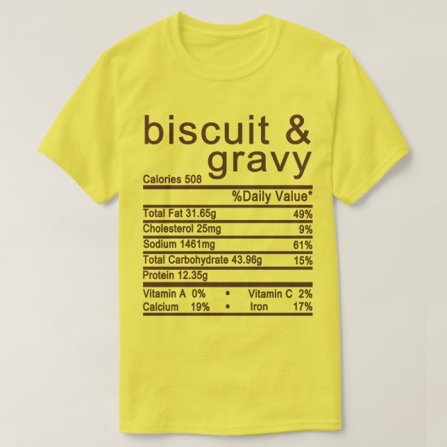 T-shirt biscuit et gravure étiquette de la valeur nutritiv (Design devant)