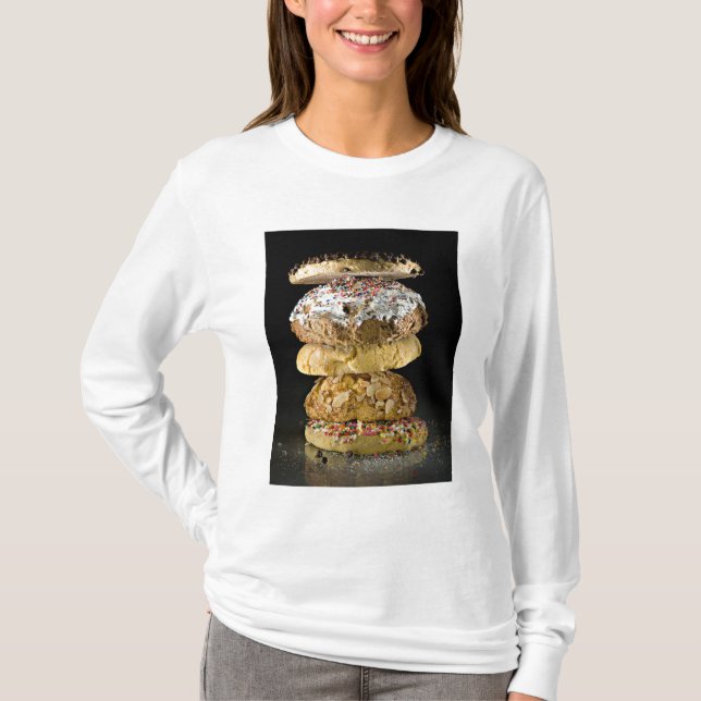 T-shirt Biscuits dans une pile (Devant)