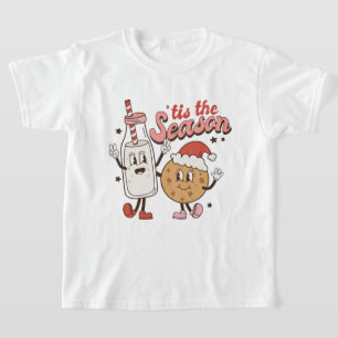 T-shirt biscuits de Noël rétro lait unisex
