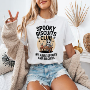 T-shirt Biscuits éffrayants Club Chat Skeleton Baking Hall