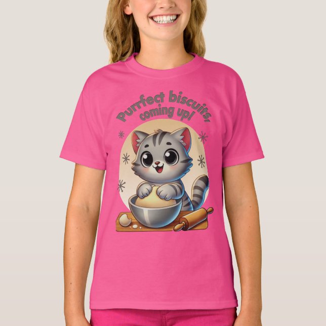 T-shirt "Biscuits fins, à venir" Kneading Cat (Devant)