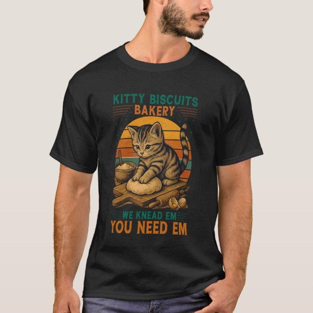 T-shirt Biscuits pour chat de la boulangerie Drôle de chat (Devant)