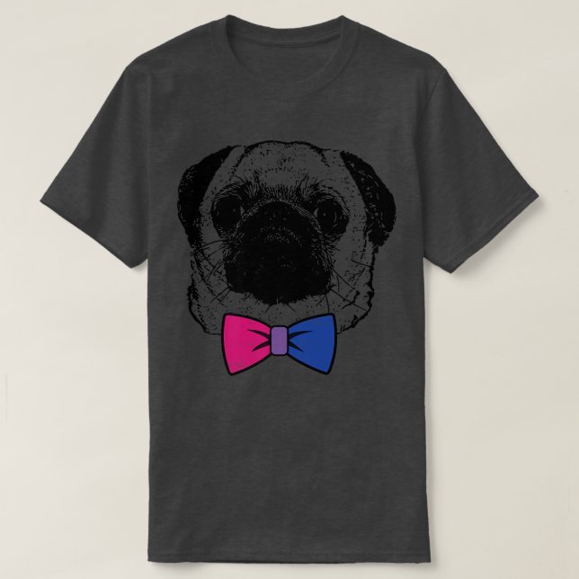 T-shirt Biseual Pride Carlin chien LGBT Bow (Design devant)