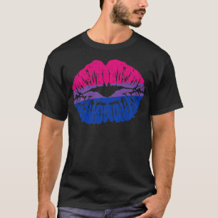 T-shirt Biseual Pride Lips Kiss Retro Bi Drapeau Biseualit