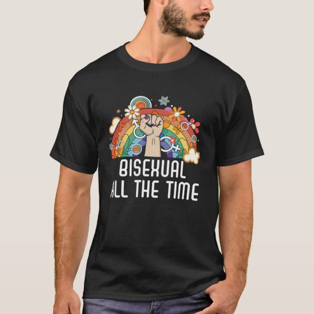 T-shirt Bisexual All The Time Rainbow Pride Bisexuality LG (Devant)