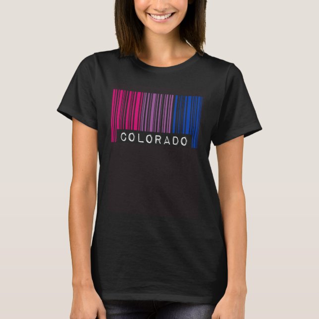 T-shirt Bisexual Barcode Pride Colorado Queer Aesthetic LG (Devant)