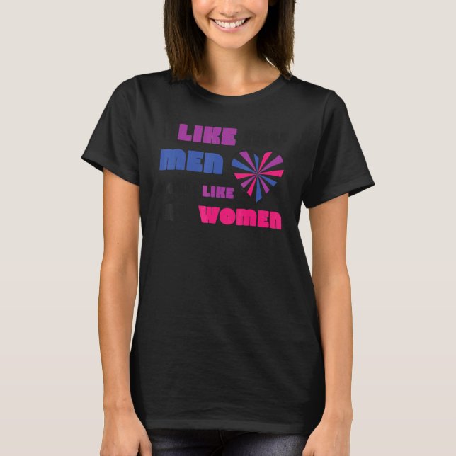 T-shirt Bisexual Bi Fierté Drapeau J'Aime Mes Hommes Comme (Devant)