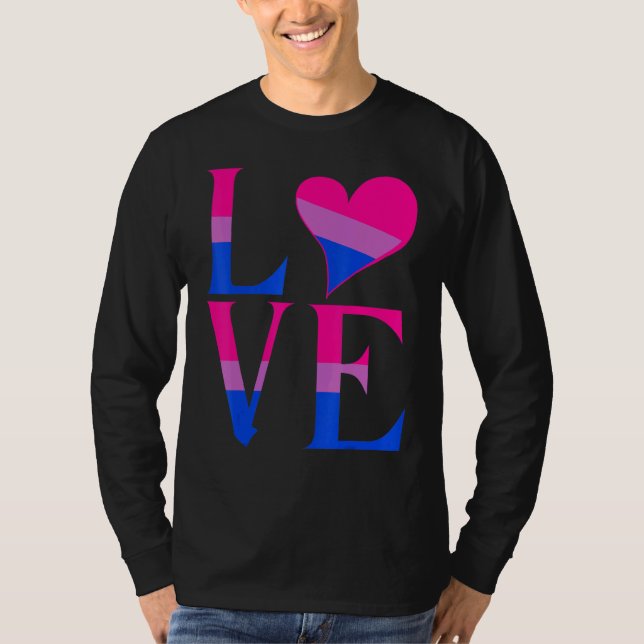 T-shirt Bisexual Bi Pride Drapeau Amour Soutien Hommes Fem (Devant)