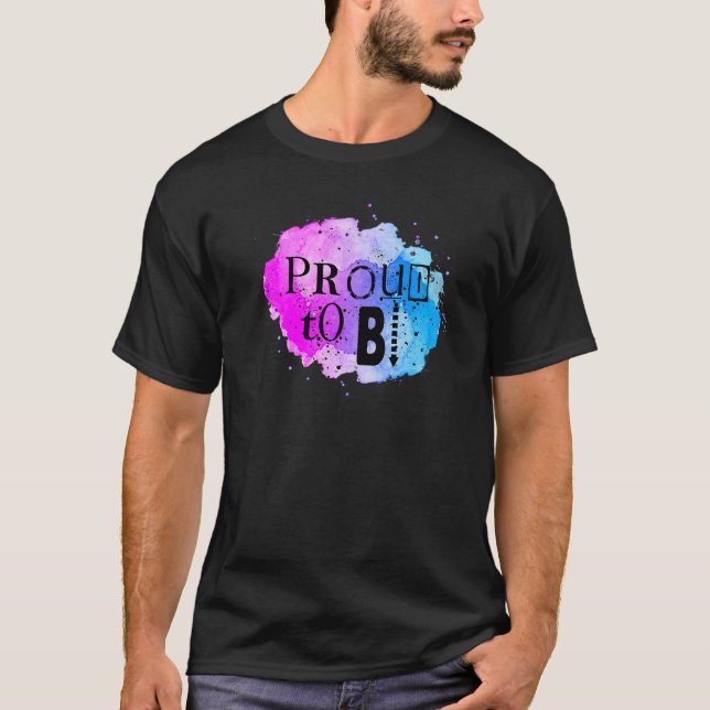 T-shirt Bisexual Bi Pride Drapeau Aquarelle Fière À Bi (Devant)