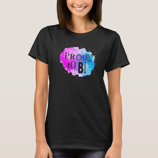 T-shirt Bisexual Bi Pride Drapeau Aquarelle Fière À Bi (Devant)