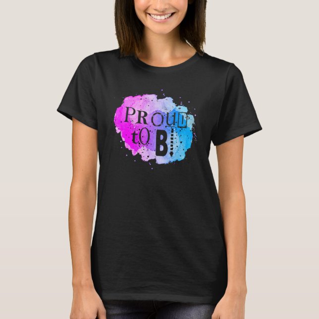 T-shirt Bisexual Bi Pride Drapeau Aquarelle Fière À Bi (Devant)