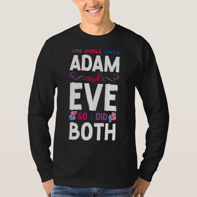 T-shirt Bisexual Bi Pride Drapeau Bible La Bible dit Adam  (Devant)