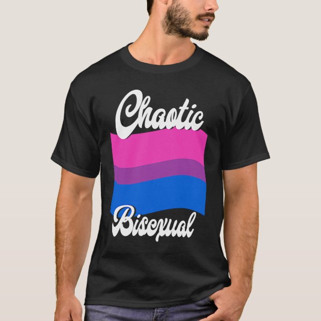 T-shirt Bisexual Bi Pride Drapeau Chaotique Bisexuel (Devant)