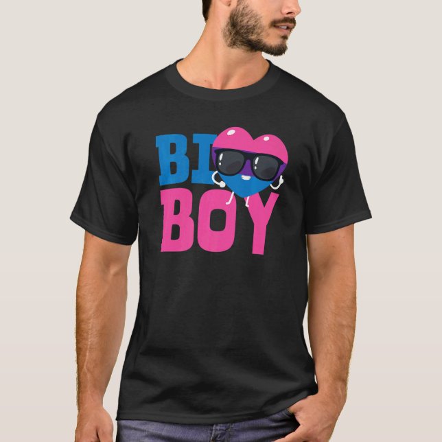 T-shirt Bisexual Bi Pride Drapeau Coeur Bi Boy (Devant)