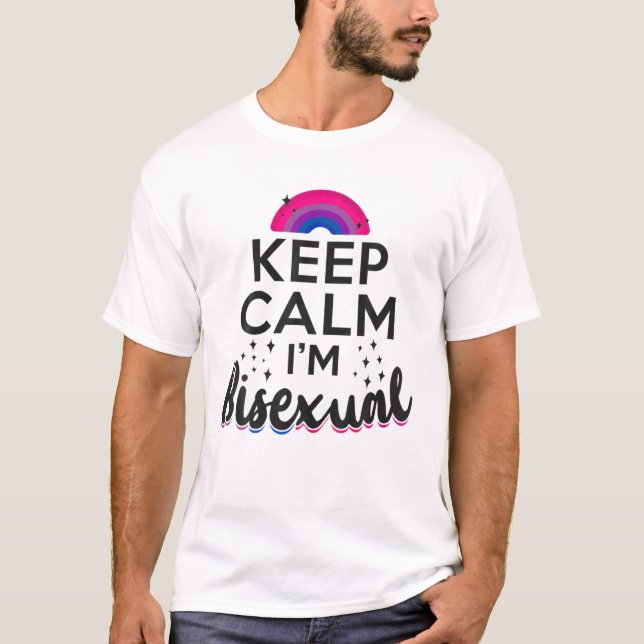 T-shirt Bisexual Bi Pride Drapeau Gardez le calme Je suis  (Devant)