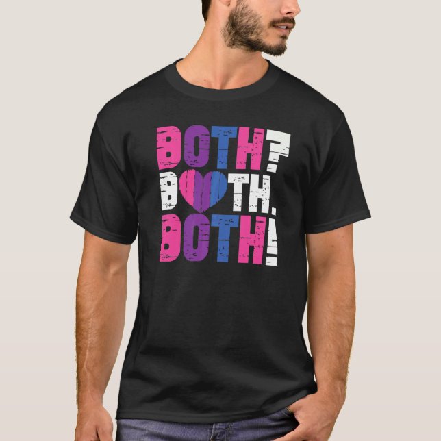 T-shirt Bisexual Bi Pride Drapeau Les Deux Deux 1 (Devant)