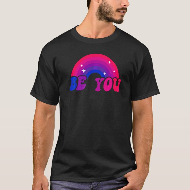 T-shirt Bisexual Bi Pride drapeau Rainbow Be You (Devant)