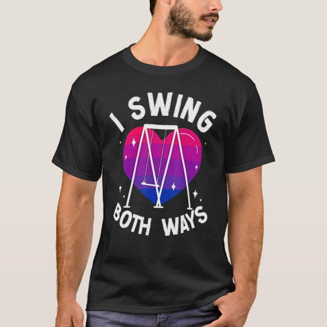 T-shirt Bisexual Bi Pride Jeu de Drapeau Swing I Swing Two (Devant)