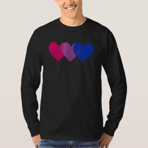 T-shirt Bisexual Drapeau Coeurs Aimer Lgbt Bi Pride