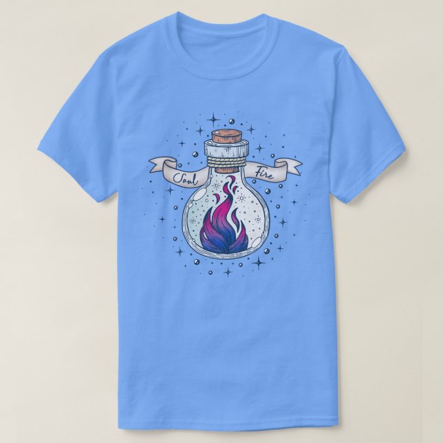 T-shirt Bisexual Fire Occultle Bouteille LGBT Bi Pride Ind (Design devant)