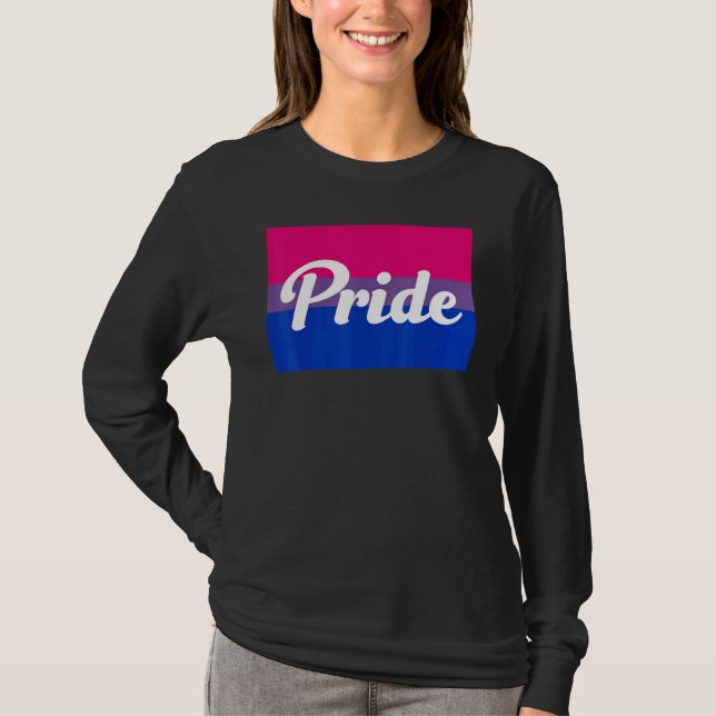 T-shirt Bisexual Gay Pride Rainbow Word Design (Devant)