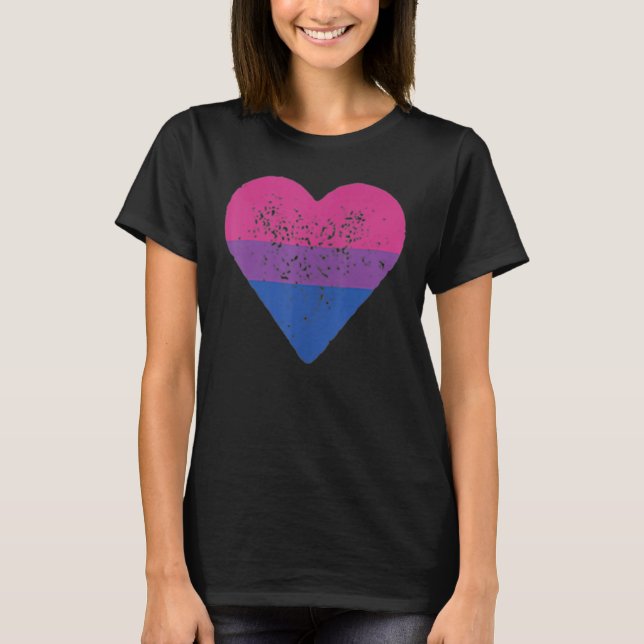 T-shirt Bisexual Heart Bisexuality Bi Love Flag LGBTQ Prid (Devant)