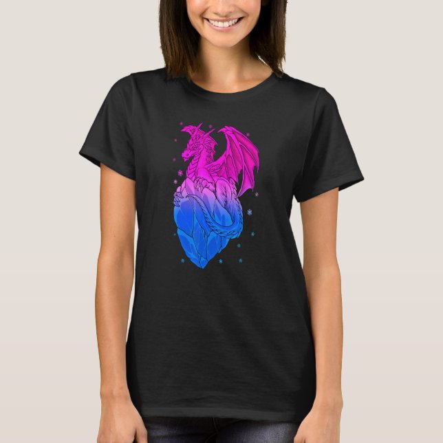 T-shirt Bisexual Ice Dragon Bi Pride Drapeau Couleurs Hive (Devant)