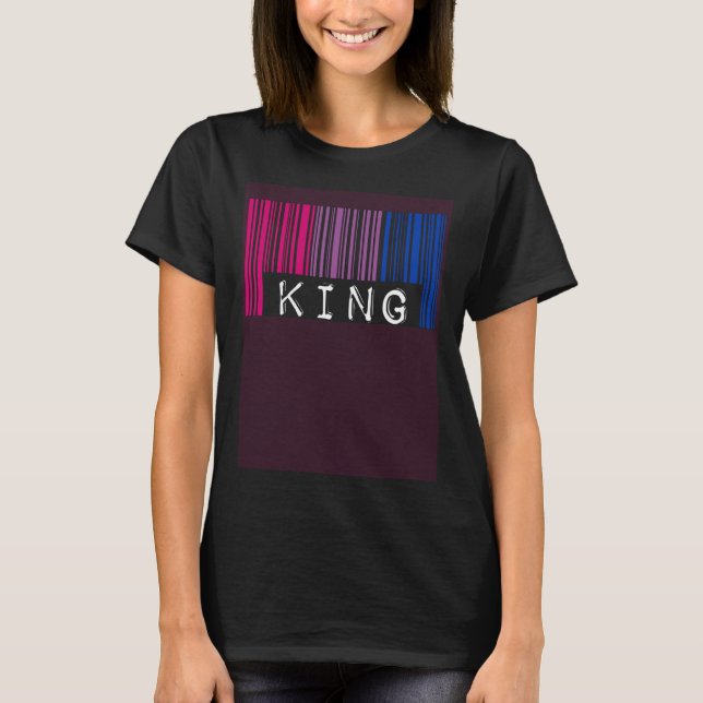 T-shirt Bisexual King Barcode Trendy Bisexual Pride Flag A (Devant)