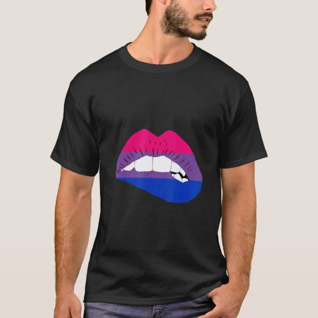 T-shirt Bisexual Lips Bi Pride Bisexual Flag LGBTQ Bisexua (Devant)