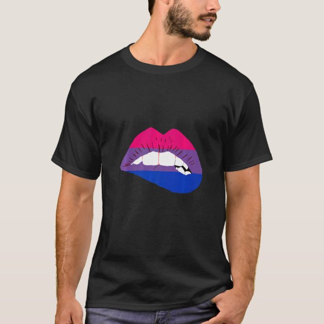 T-shirt Bisexual Lips Bi Pride Bisexual Flag LGBTQ Bisexua (Devant)