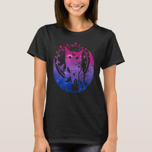 T-shirt Bisexual Moon Space Cat Lgbt Gay Festival Pride Wi